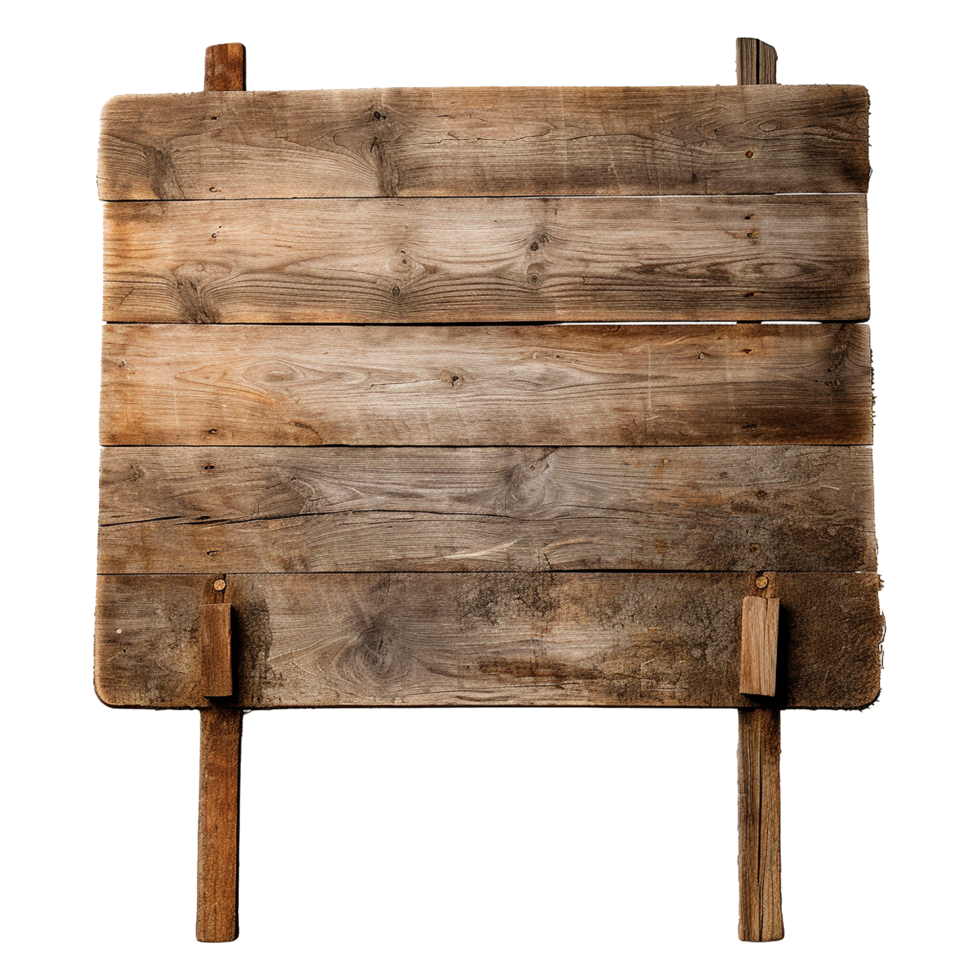 AI generated Wooden Signage Board Isolated on Transparent Background png