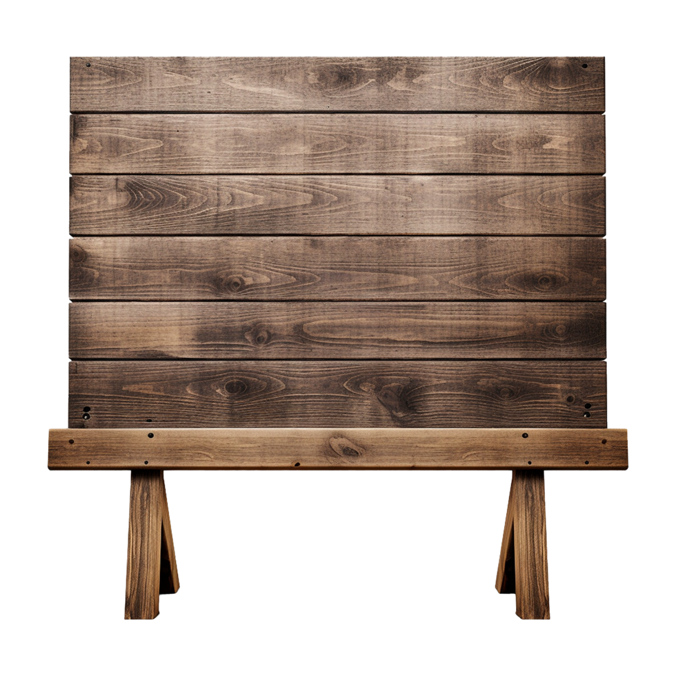 AI generated Wooden Signage Board Isolated on Transparent Background png