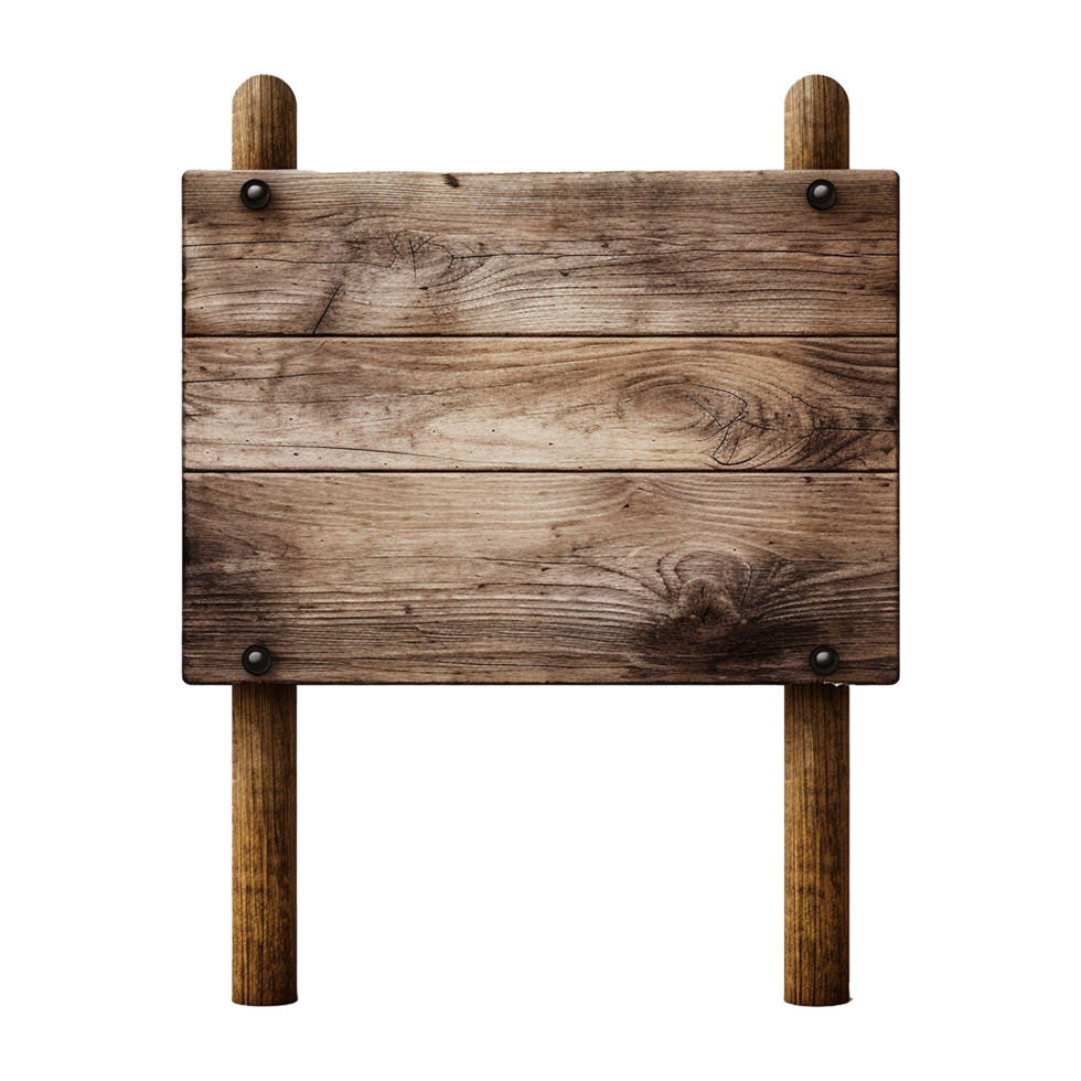 AI generated Wooden Signage Board Isolated on Transparent Background png