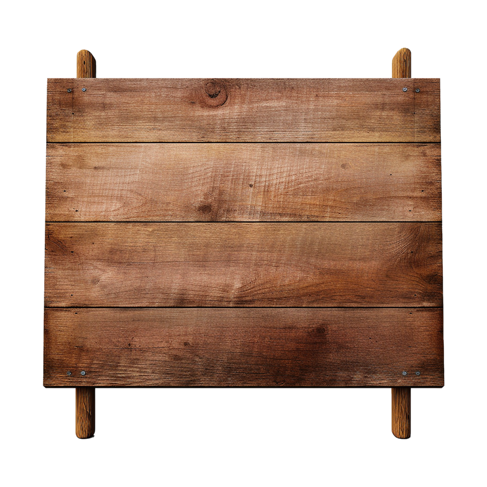 AI generated Wooden Signage Board Isolated on Transparent Background png