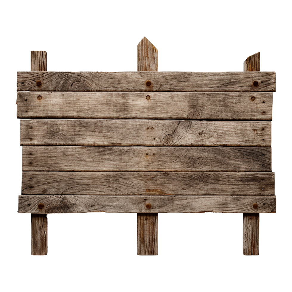 AI generated Wooden Signage Board Isolated on Transparent Background png