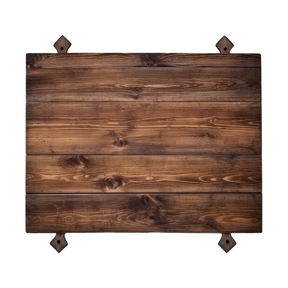 AI generated Wooden Signage Board Isolated on Transparent Background png