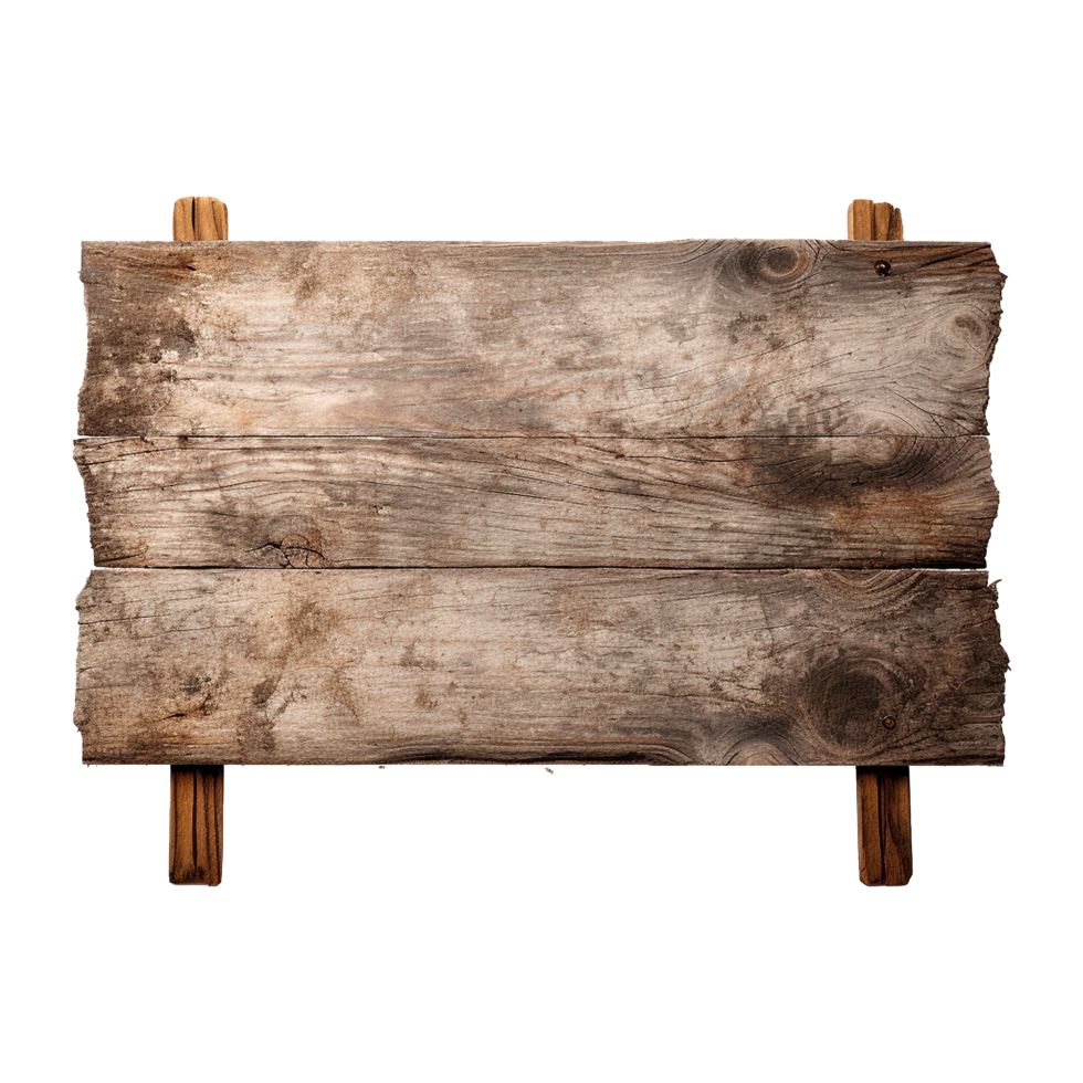 AI generated Wooden Signage Board Isolated on Transparent Background png