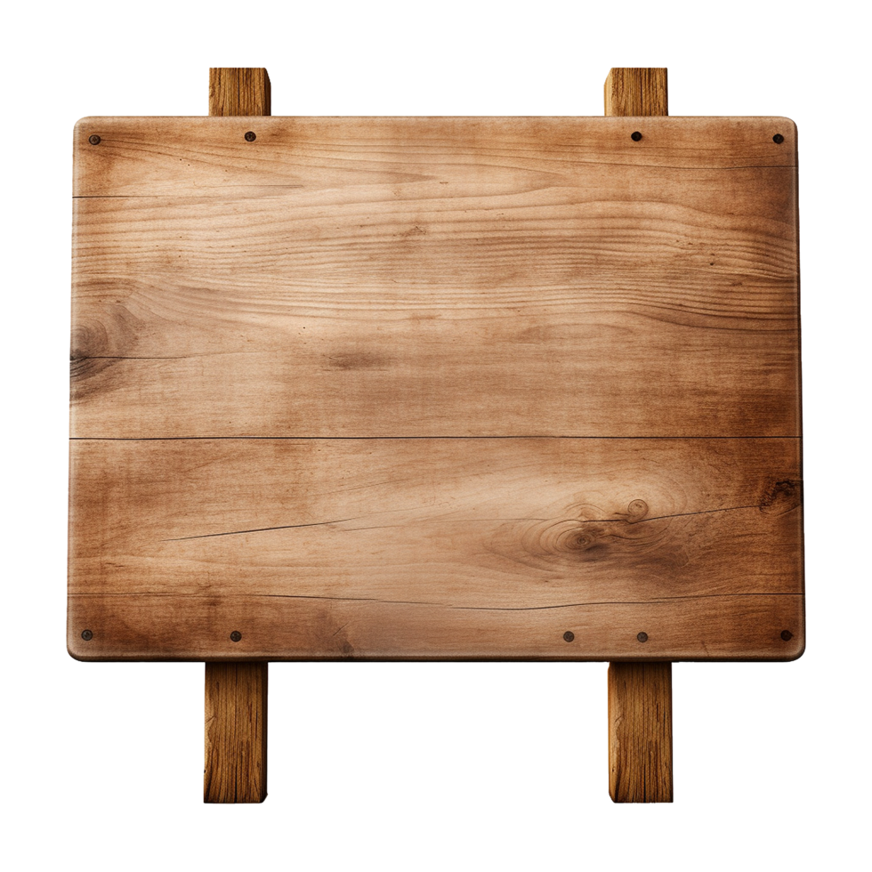 AI generated Wooden Signage Board Isolated on Transparent Background png