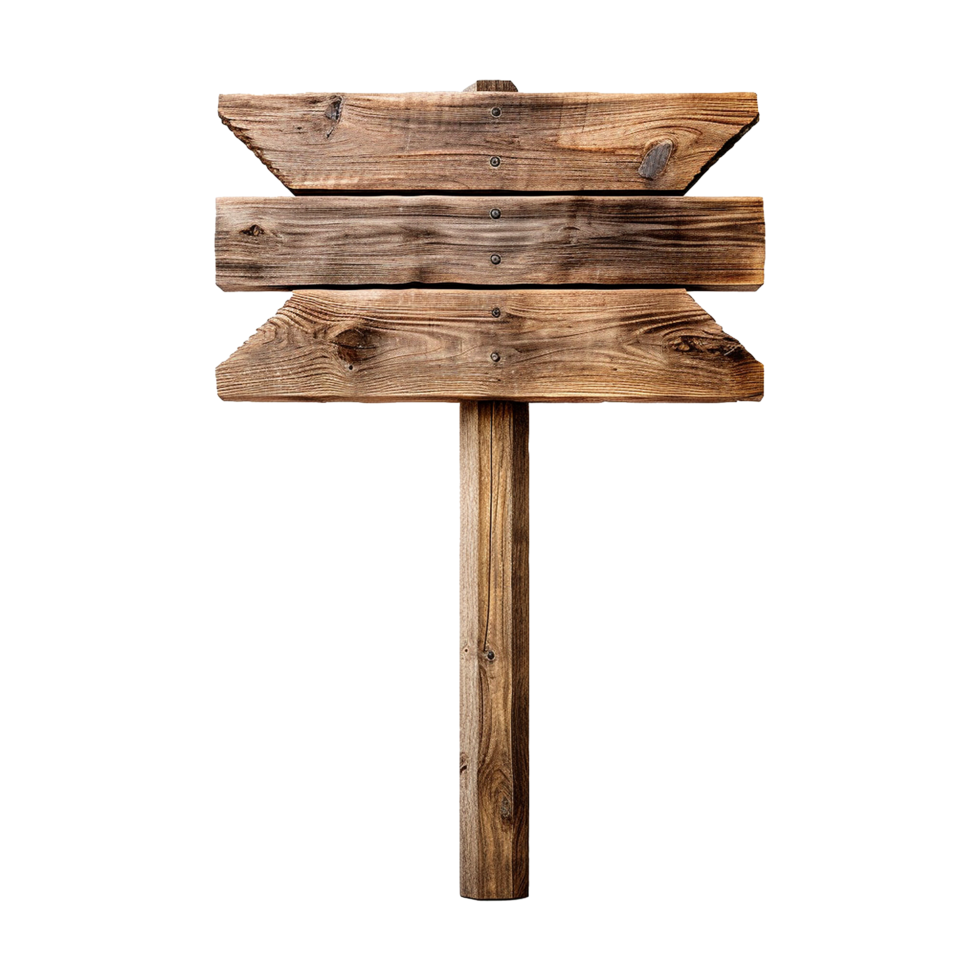 AI generated Wooden Signage Board Isolated on Transparent Background png