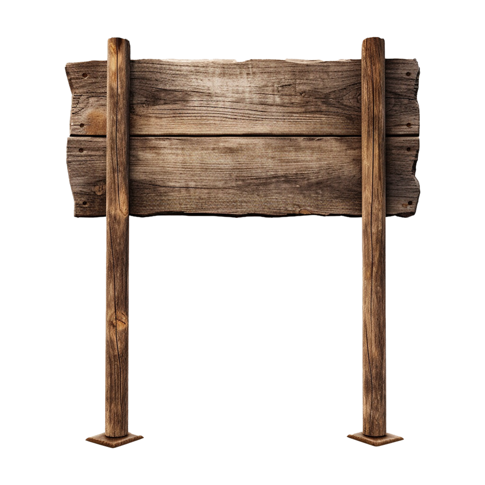 AI generated Wooden Signage Board Isolated on Transparent Background png