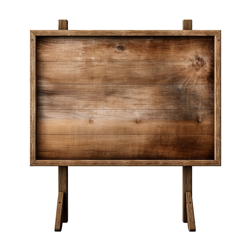 AI generated Wooden Signage Board Isolated on Transparent Background png