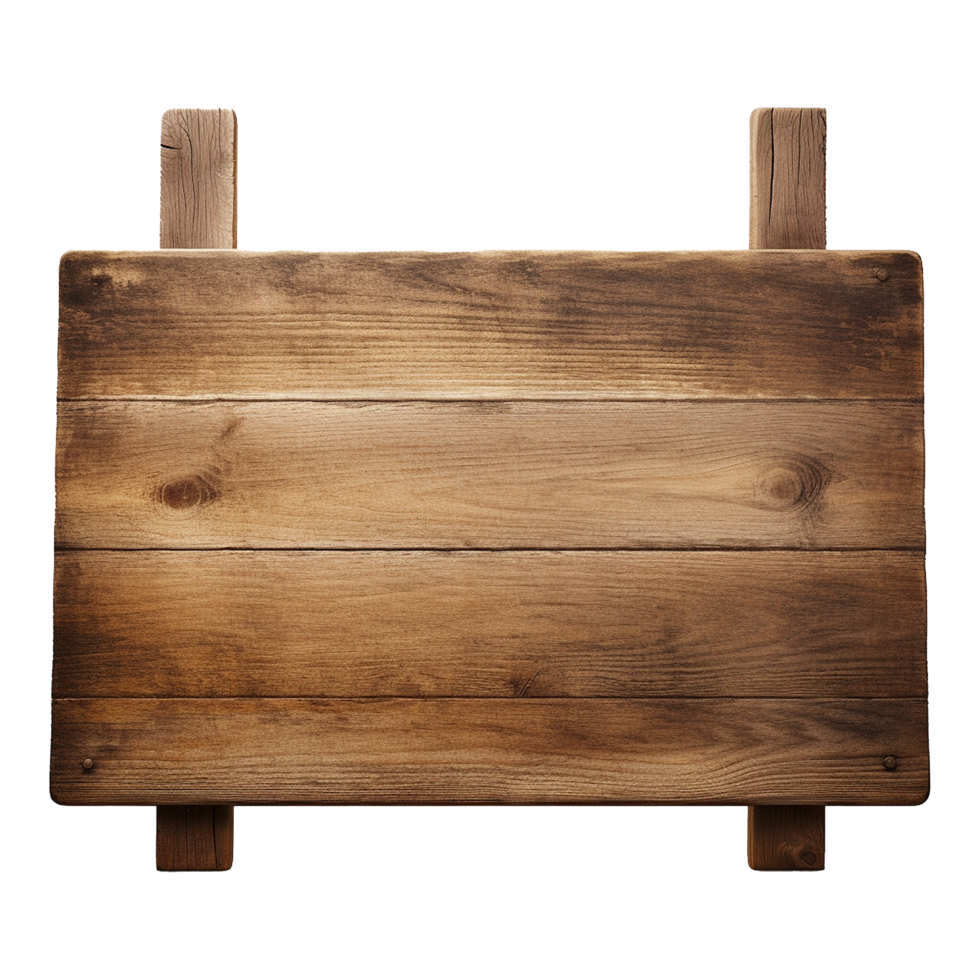 AI generated Wooden Signage Board Isolated on Transparent Background png