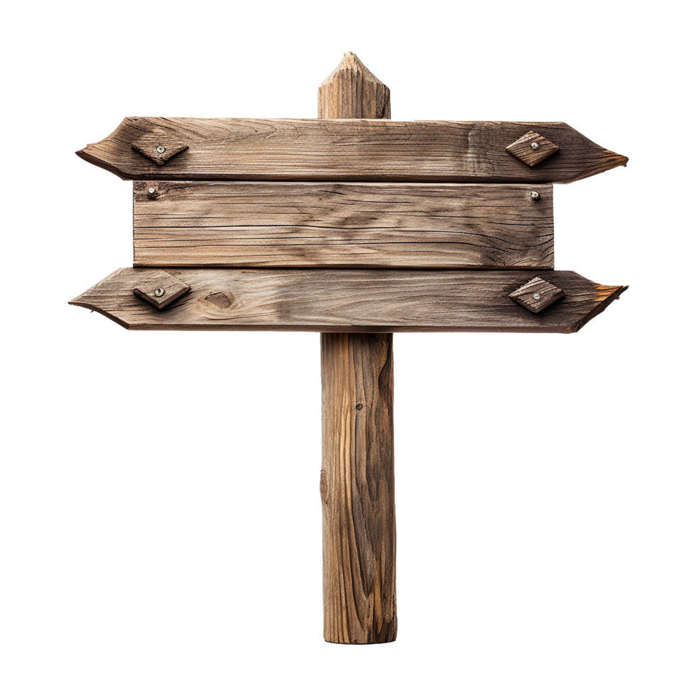 AI generated Wooden Signage Board Isolated on Transparent Background png