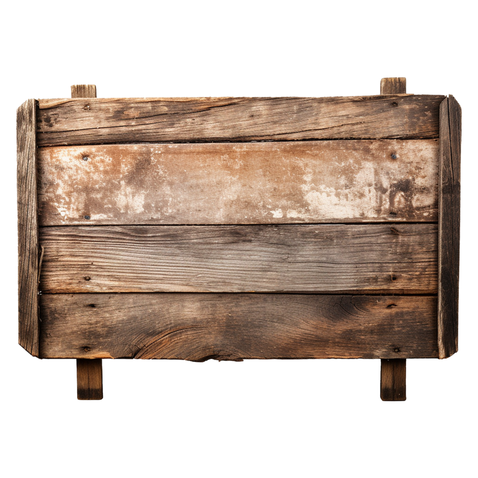 AI generated Wooden Signage Board Isolated on Transparent Background png