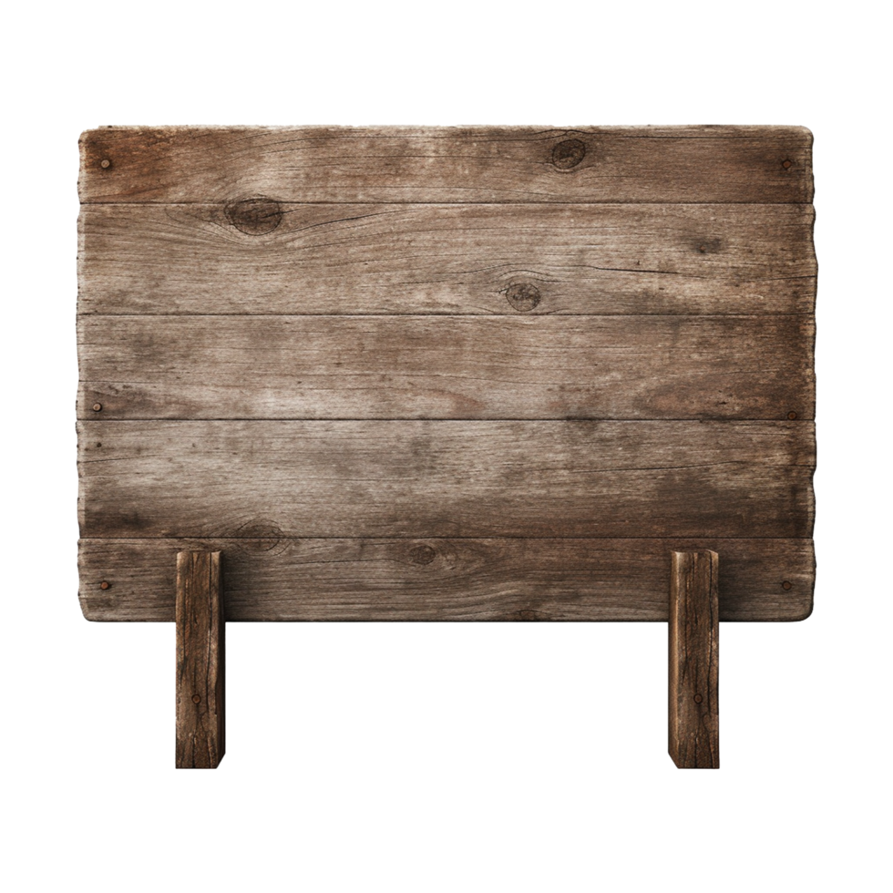 AI generated Wooden Signage Board Isolated on Transparent Background png