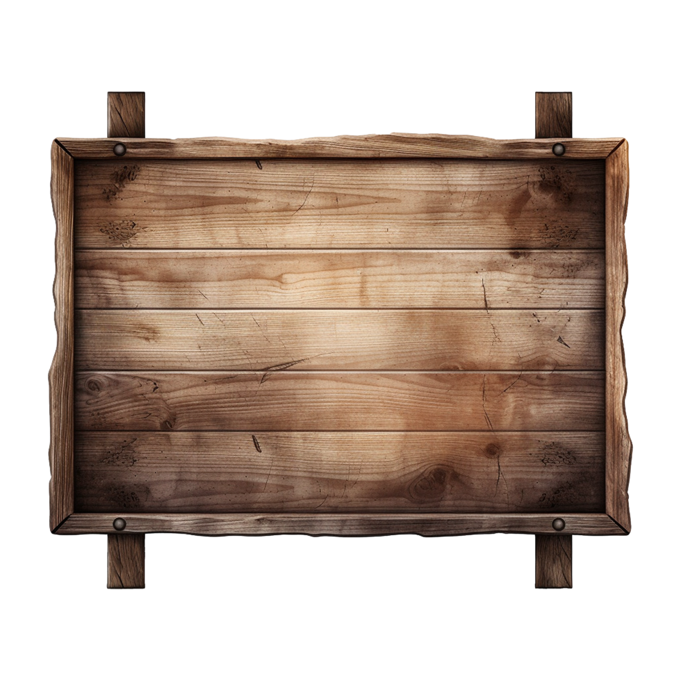 AI generated Wooden Signage Board Isolated on Transparent Background png