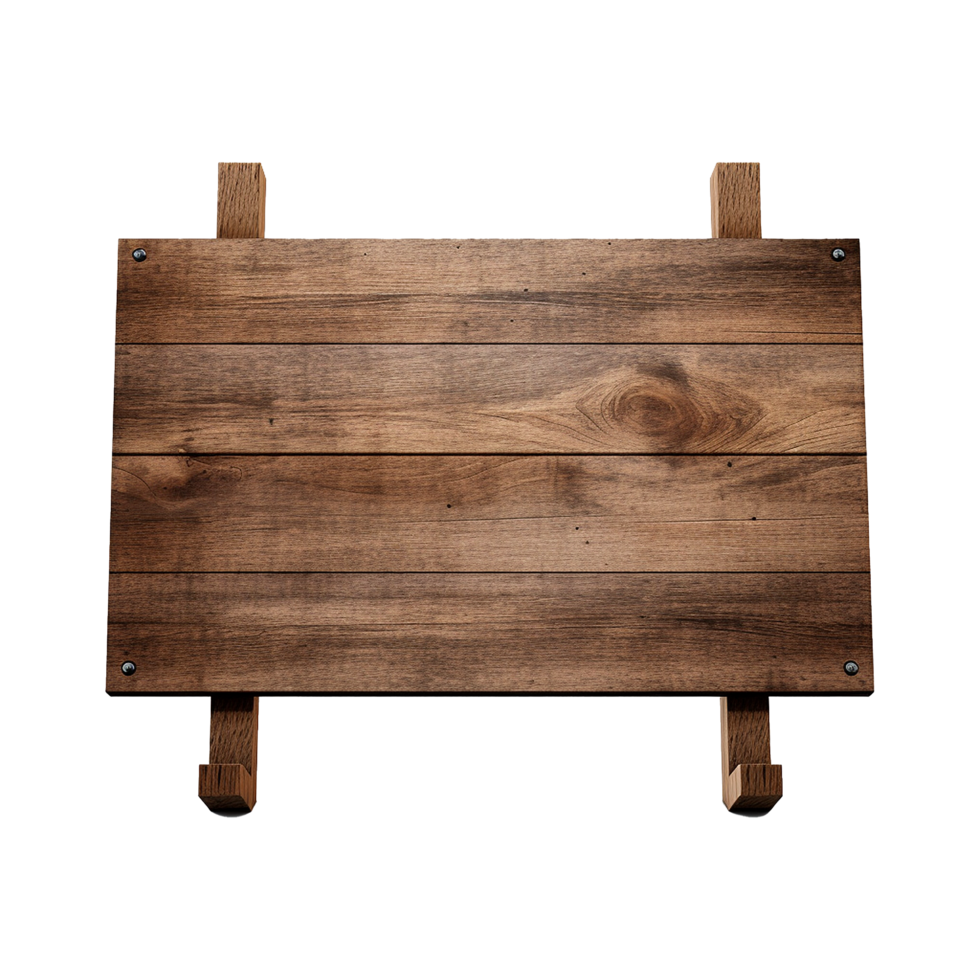 AI generated Wooden Signage Board Isolated on Transparent Background png