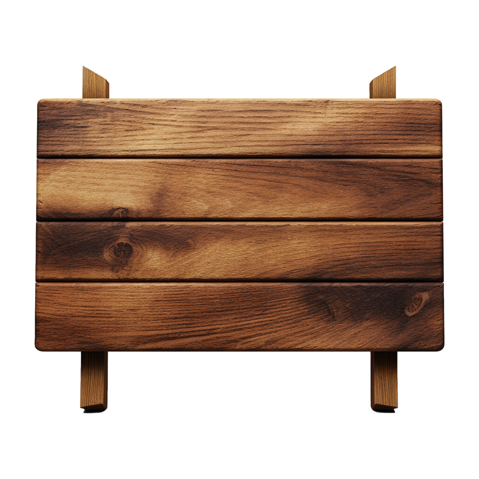 AI generated Wooden Signage Board Isolated on Transparent Background png