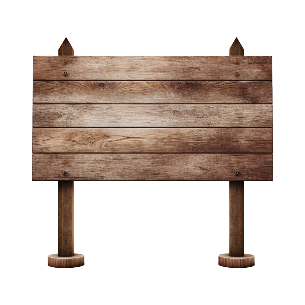 AI generated Wooden Signage Board Isolated on Transparent Background png