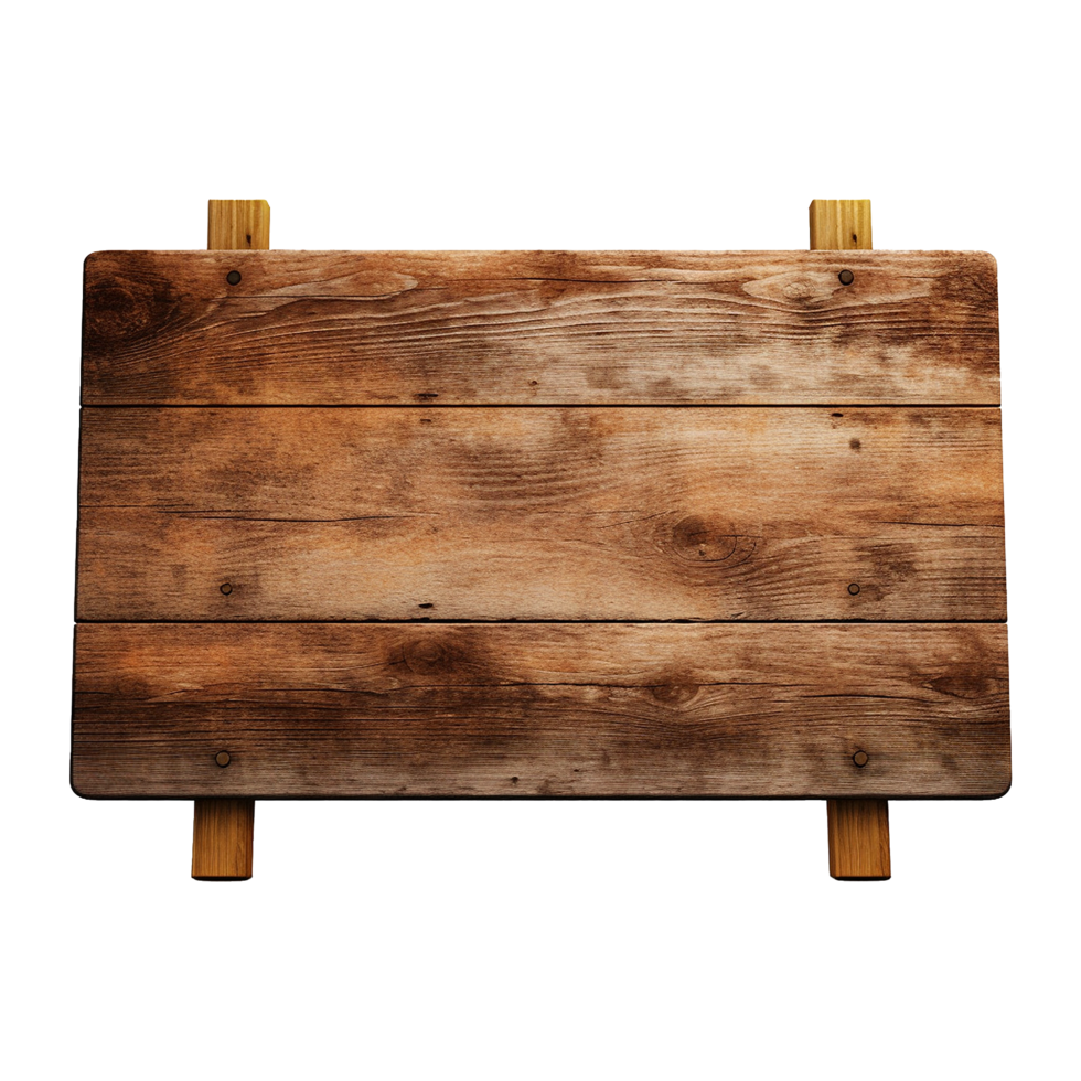 AI generated Wooden Signage Board Isolated on Transparent Background png