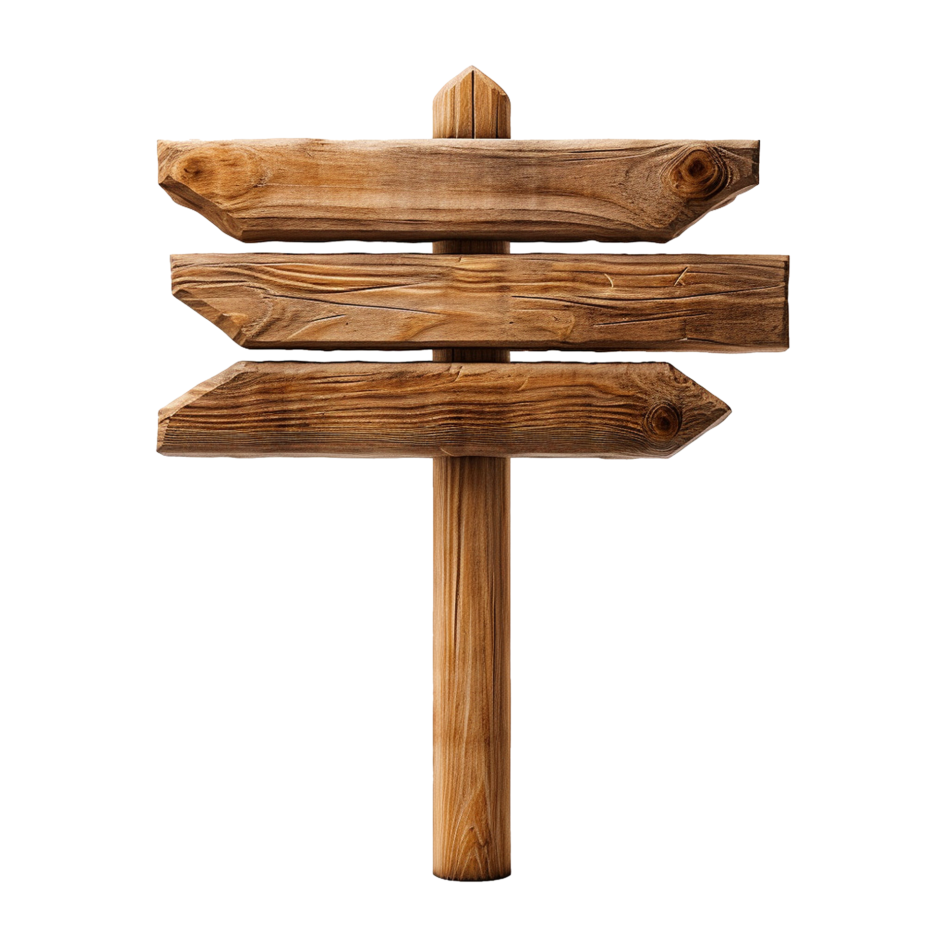 AI generated Wooden Signage Board Isolated on Transparent Background