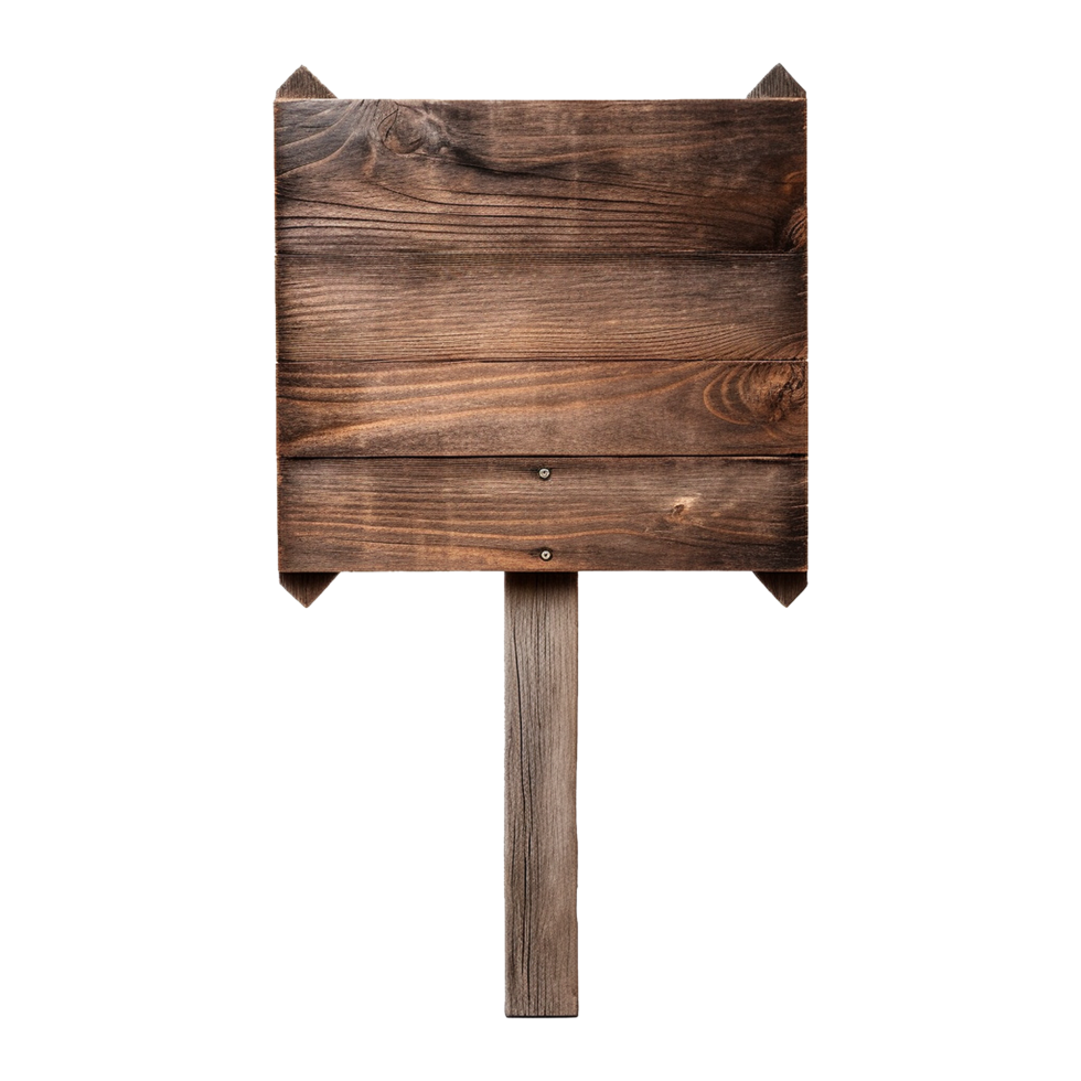 AI generated Wooden Signage Board Isolated on Transparent Background png