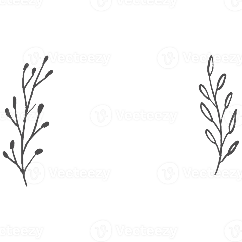 Sketche collection of woodland line. png