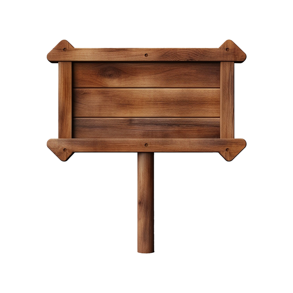 AI generated Wooden Signage Board Isolated on Transparent Background png