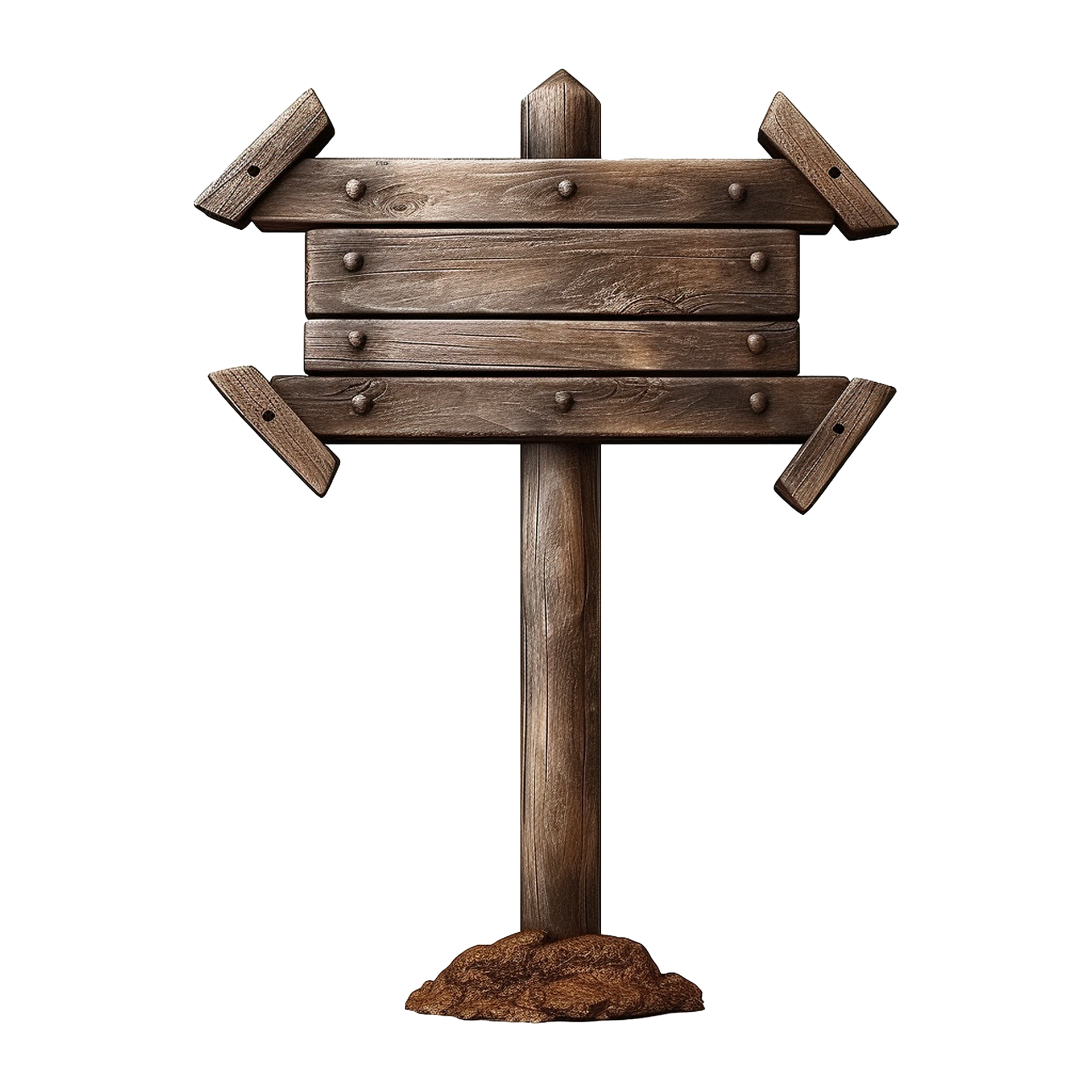 AI generated Wooden Signage Board Isolated on Transparent Background