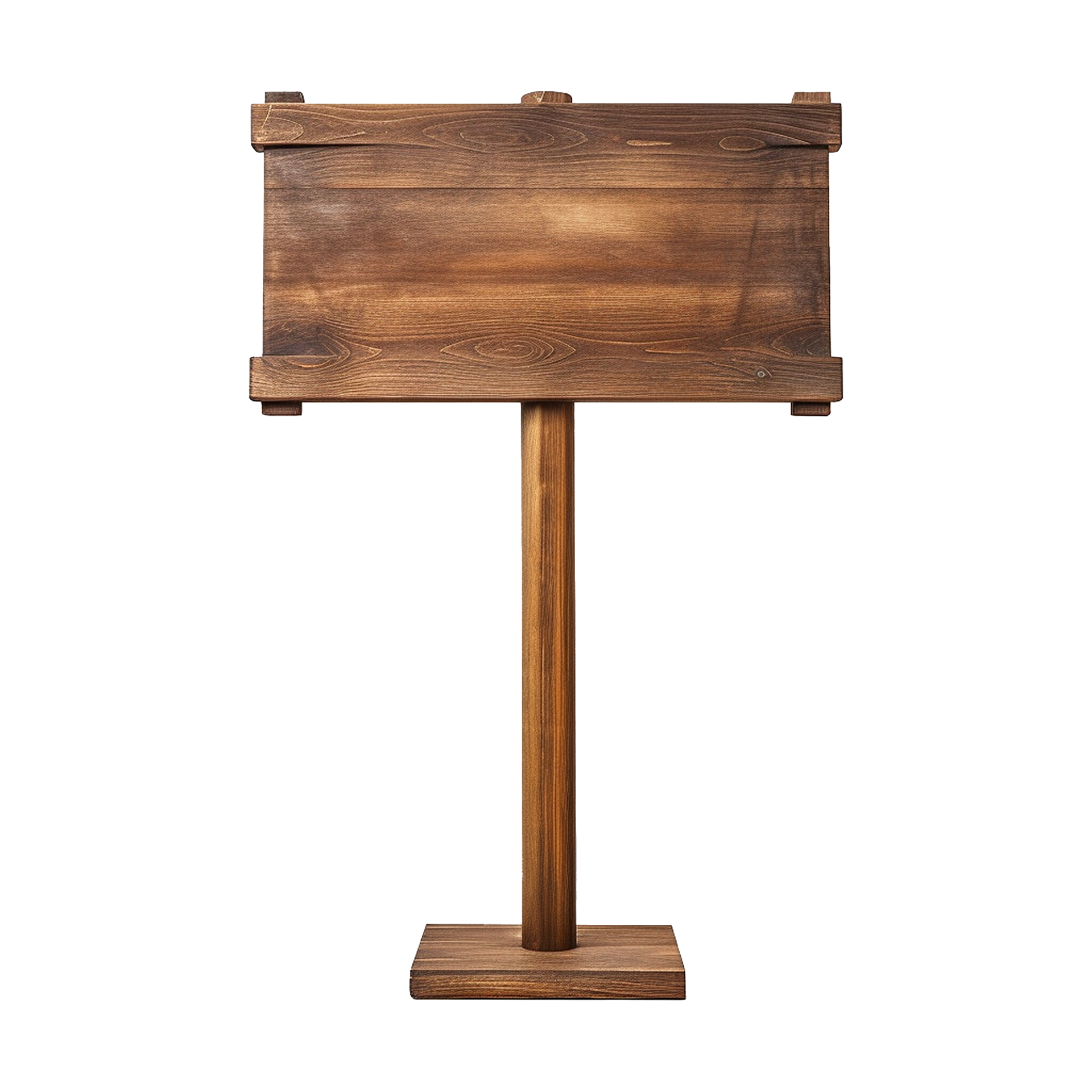 AI generated Wooden Signage Board Isolated on Transparent Background