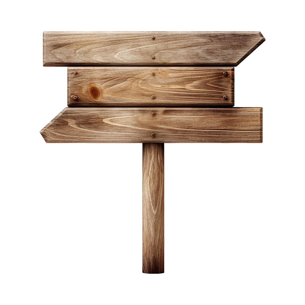 AI generated Wooden Signage Board Isolated on Transparent Background png
