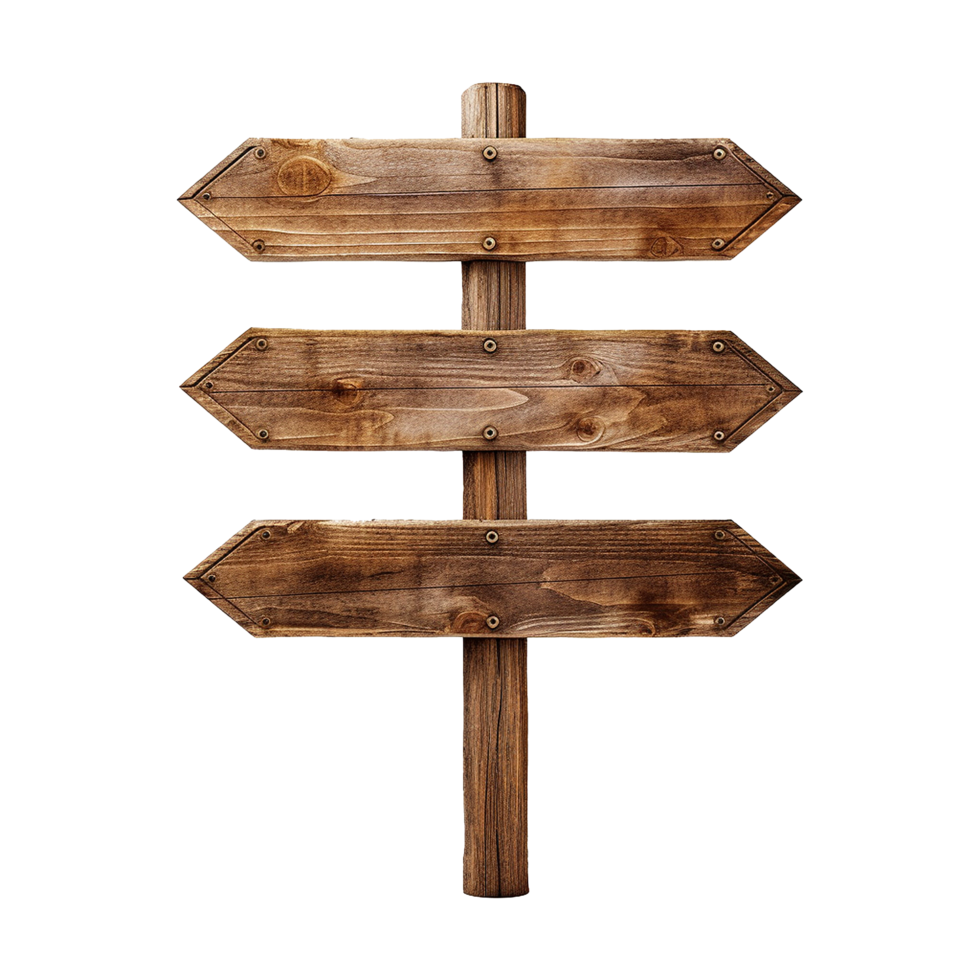 AI generated Wooden Signage Board Isolated on Transparent Background png