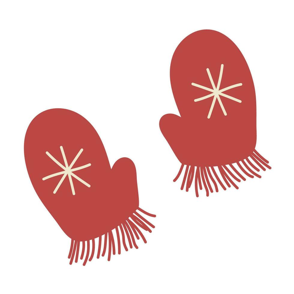 Winter warm mittens for poster, card and more designs of winter holidays time vector