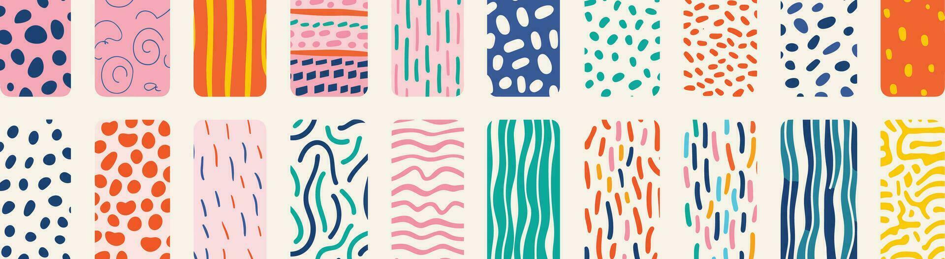 Colorful Line Doodle. A Creative Abstract Art Background Collection Suitable for Children or Festive Celebration Designs. This Bundle Offers a Simple, Childish Scribble Wallpaper vector