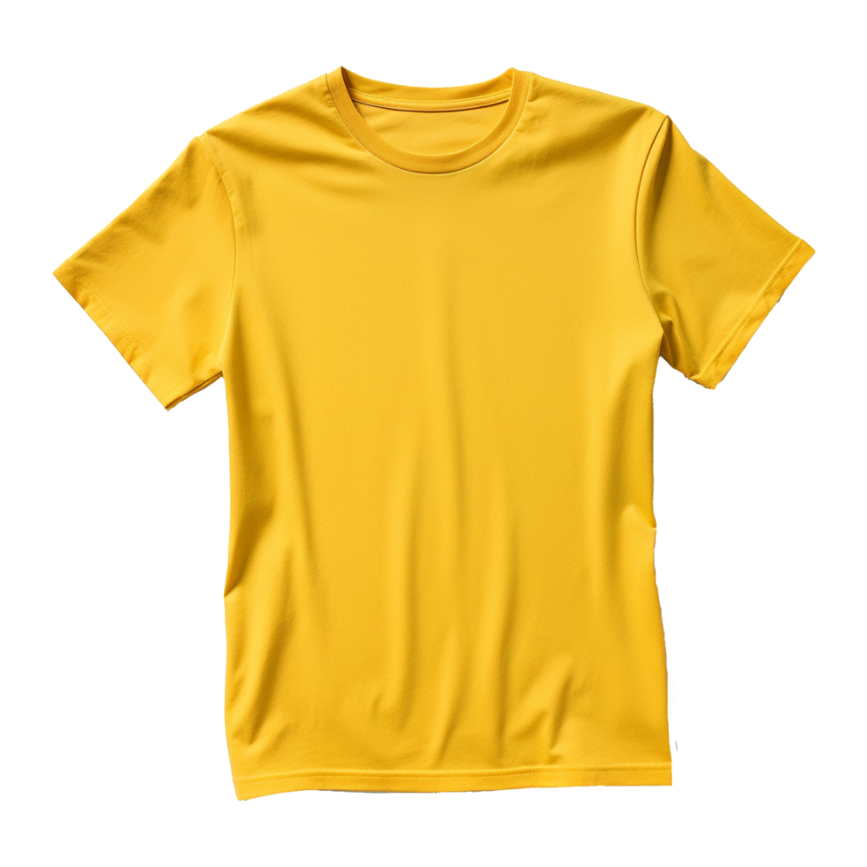 AI generated Yellow tshirt isolated on transparent background png