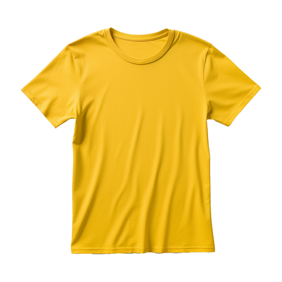 AI generated Yellow tshirt isolated on transparent background png
