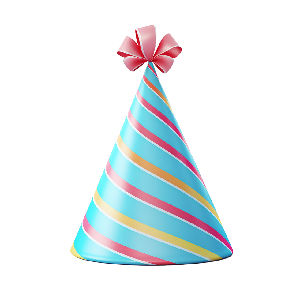 AI generated Colored birthday cap isolated on transparent background png