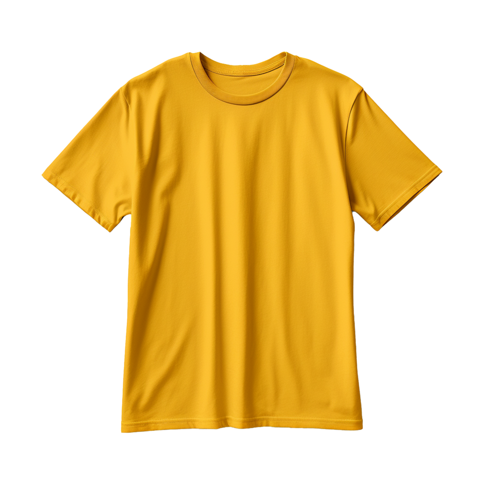 AI generated Yellow tshirt isolated on transparent background png