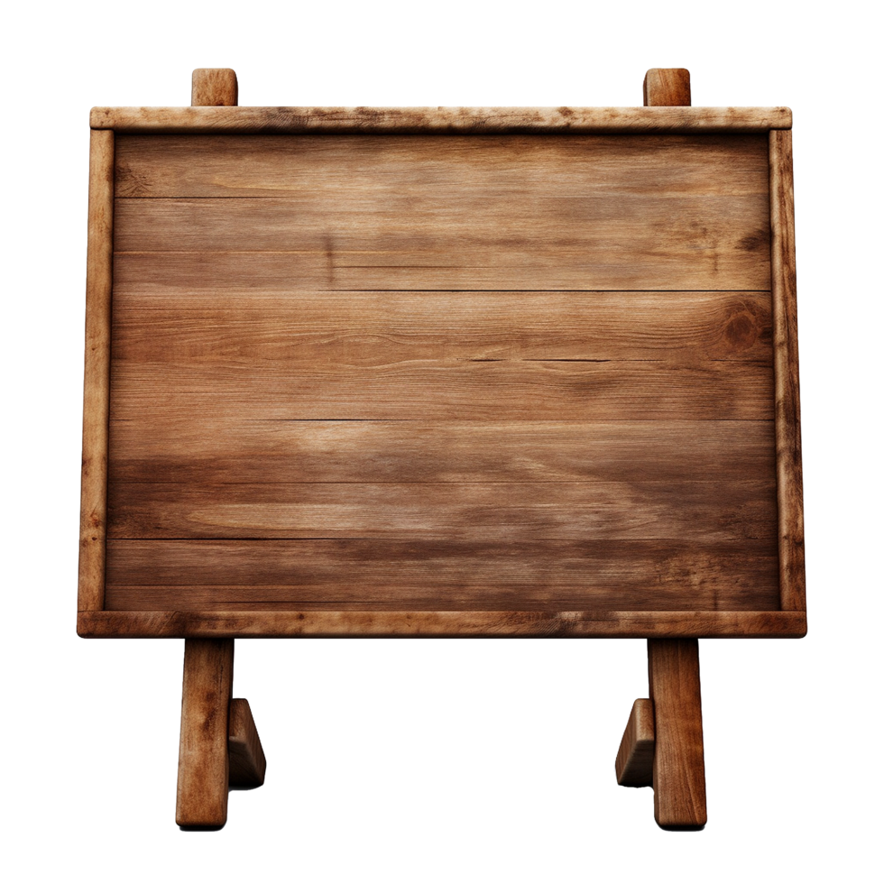 AI generated Wooden Signage Board Isolated on Transparent Background png