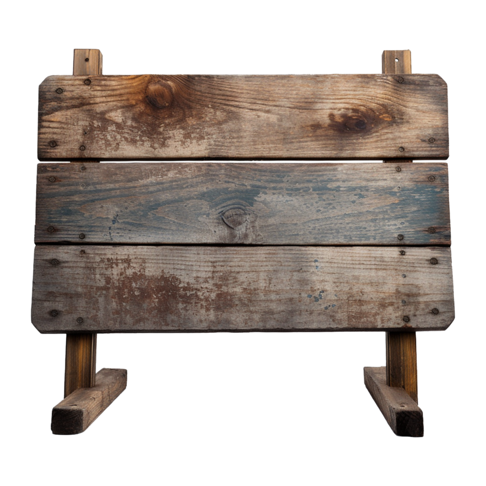 AI generated Wooden Signage Board Isolated on Transparent Background png