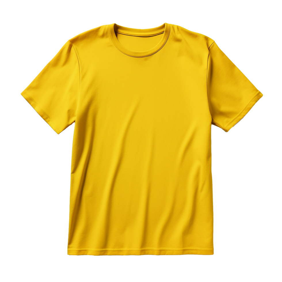 AI generated Yellow tshirt isolated on transparent background png