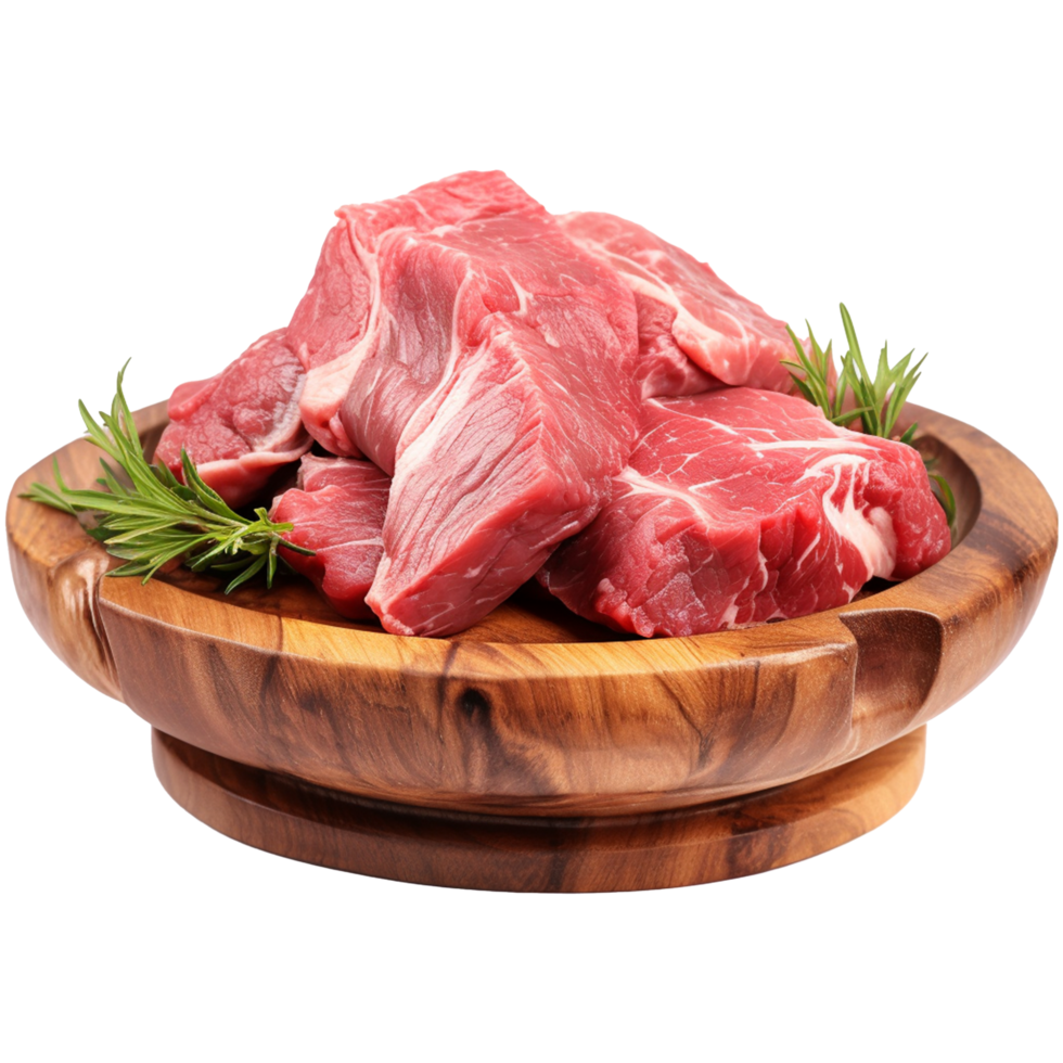 AI generated Piece of fresh meat isolated on white background png