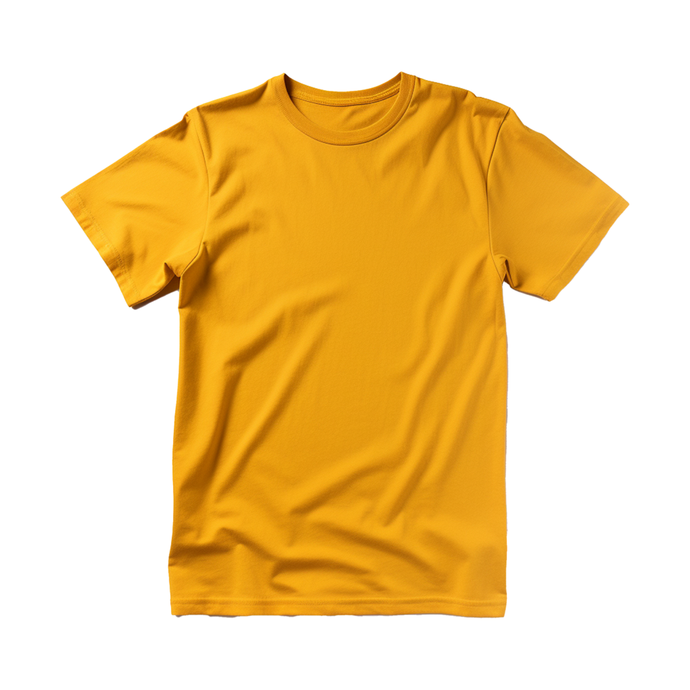 AI generated Yellow tshirt isolated on transparent background png