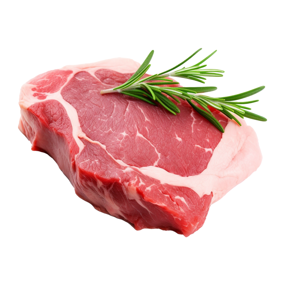 ai gerado peça do fresco carne isolado em branco fundo png