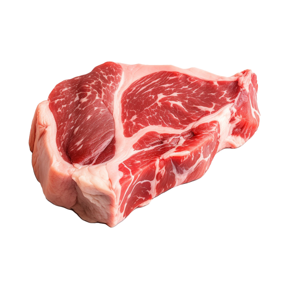 ai generado pedazo de Fresco carne aislado en blanco antecedentes png