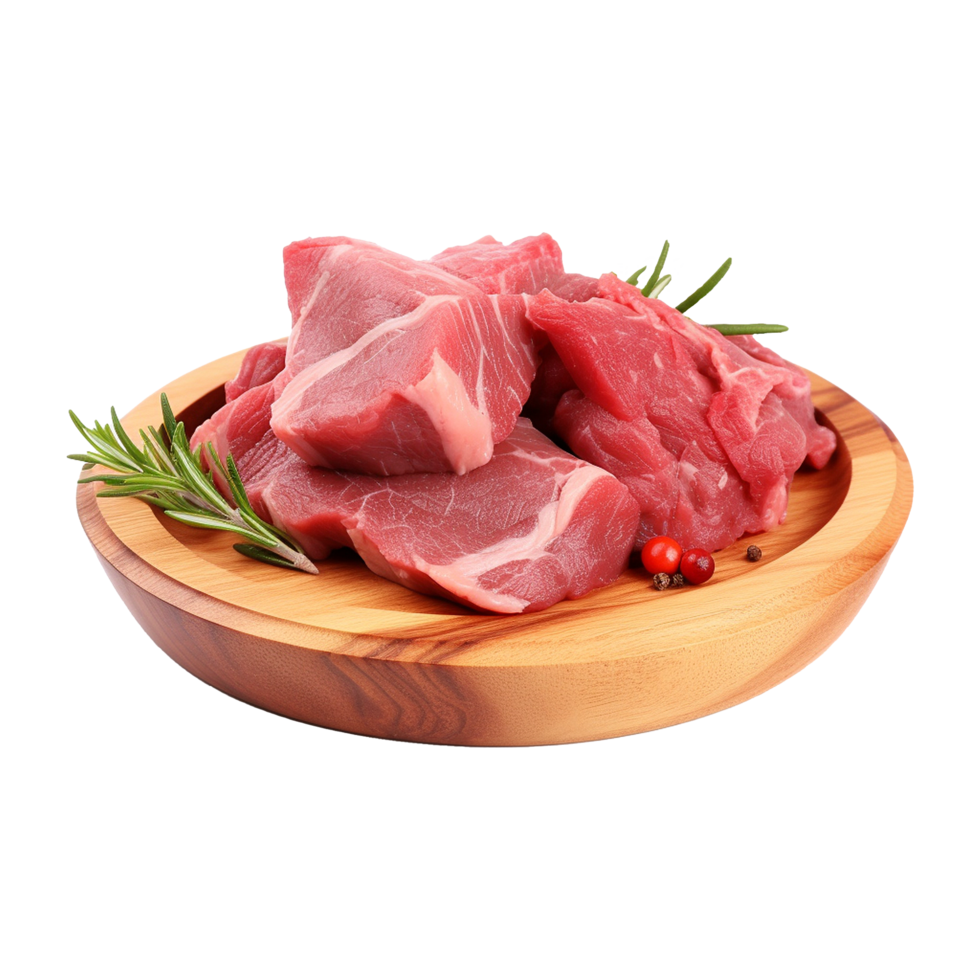 AI generated Piece of fresh meat isolated on white background png