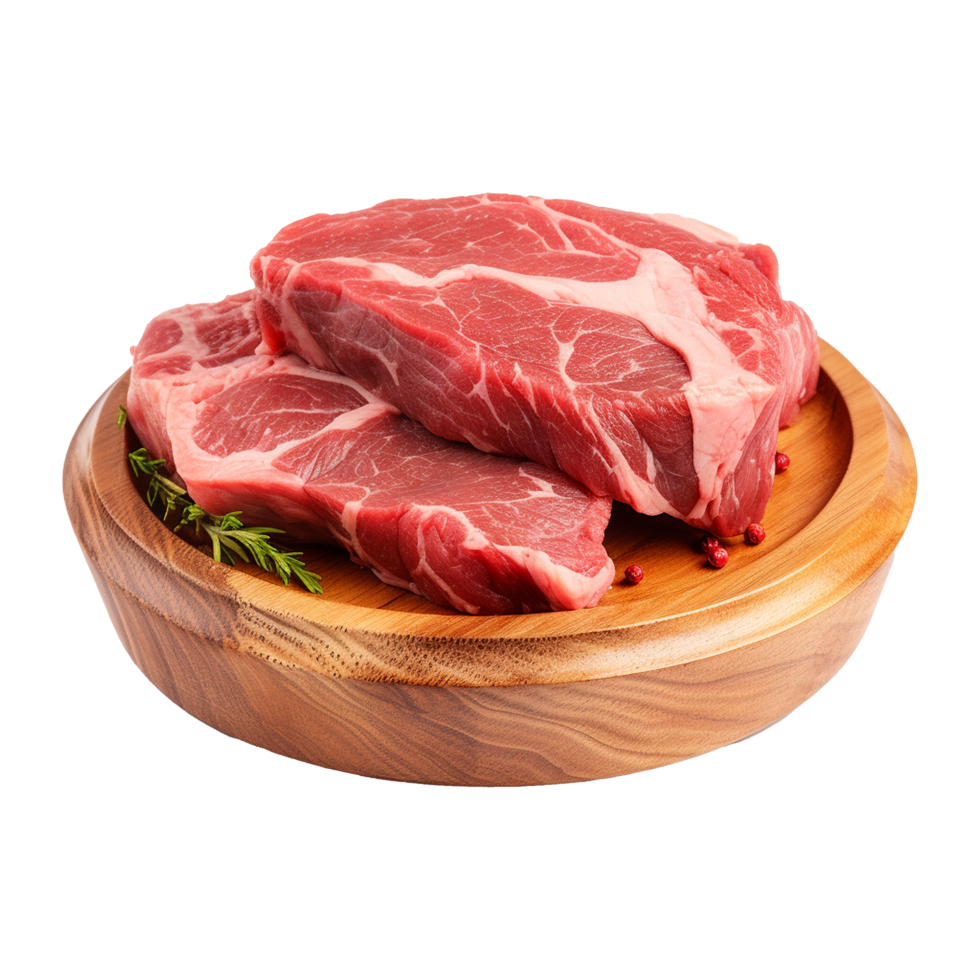 AI generated Piece of fresh meat isolated on white background png