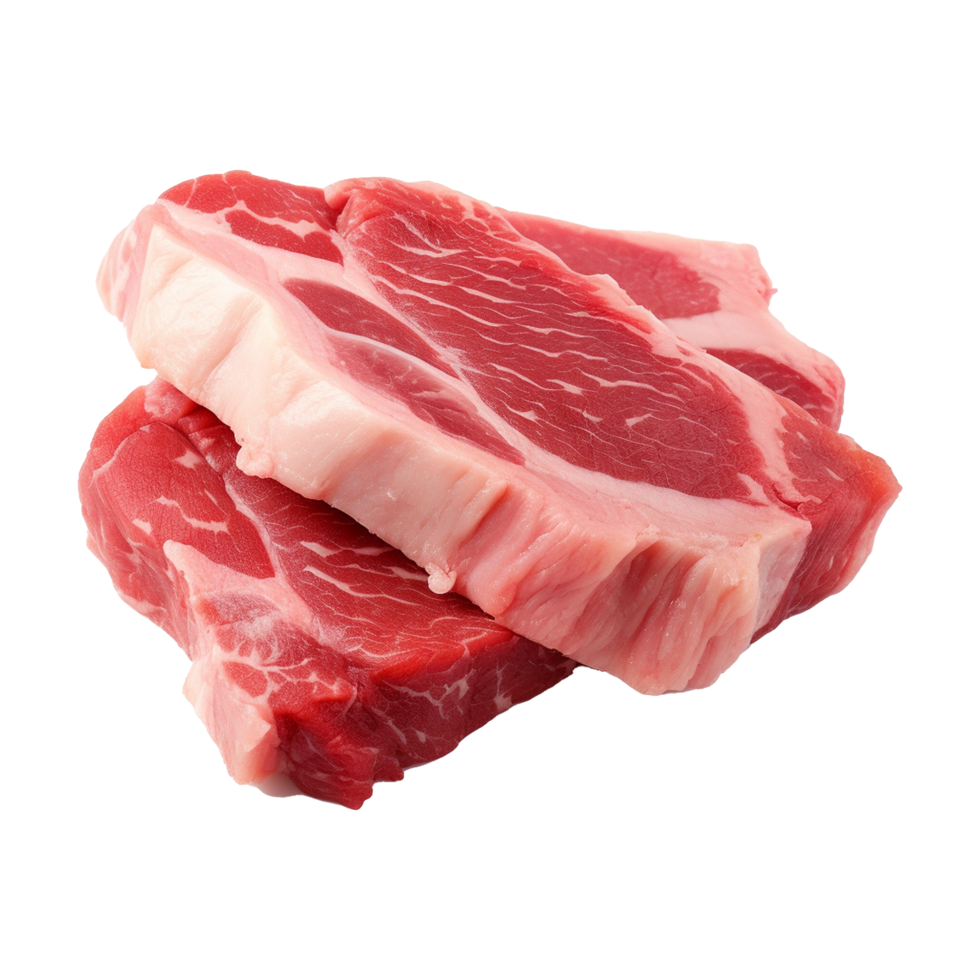 AI generated Piece of fresh meat isolated on white background png