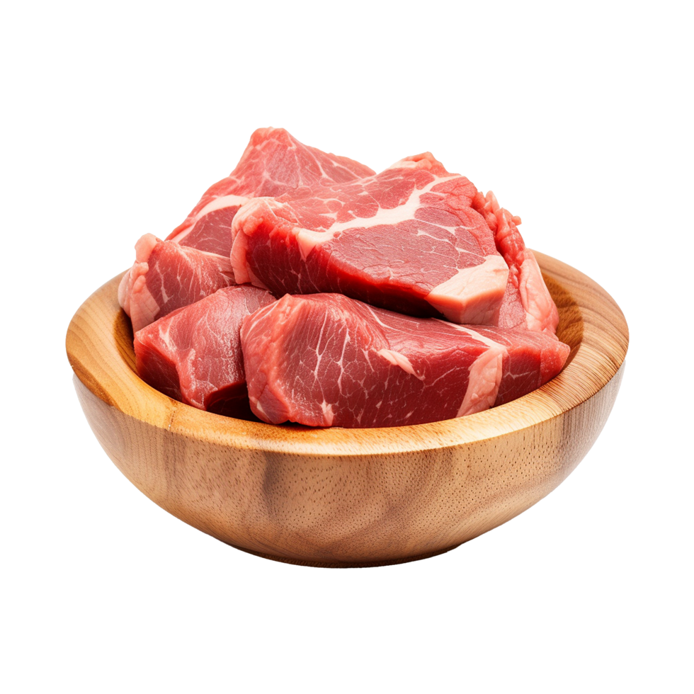 ai generado pedazo de Fresco carne aislado en blanco antecedentes png