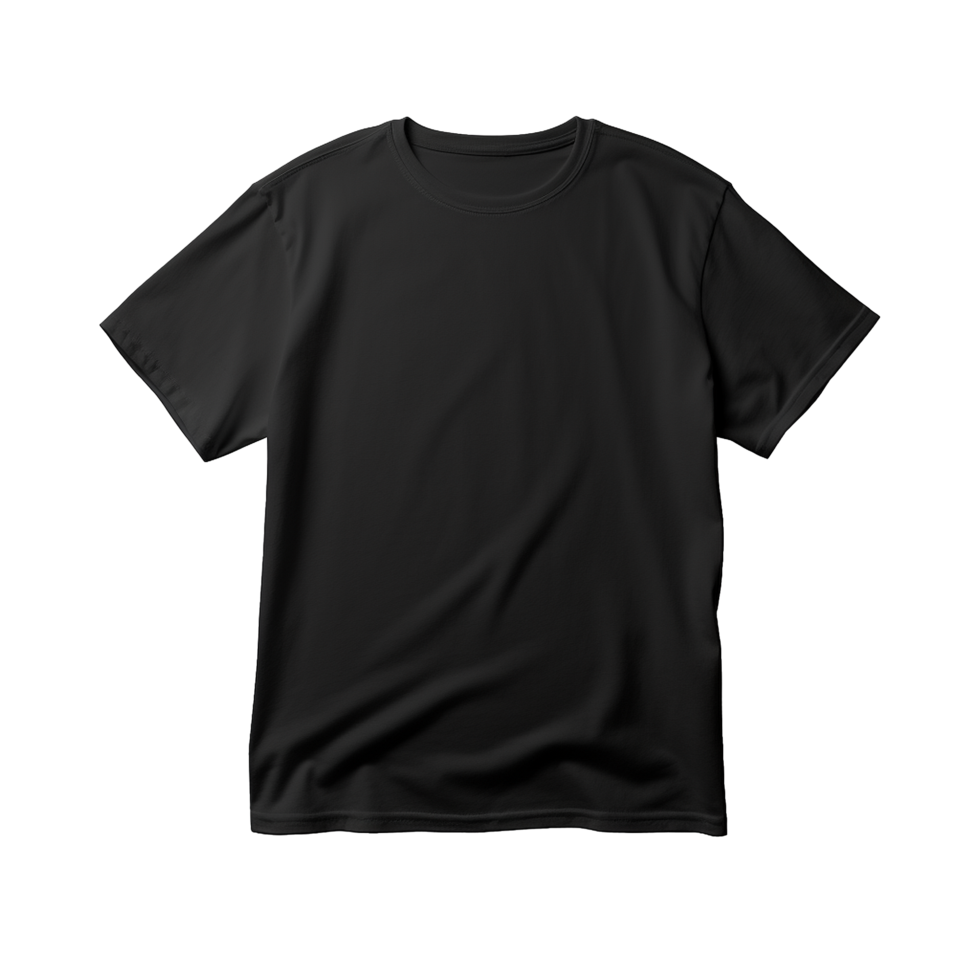 ai generiert schwarz T-Shirt isoliert auf transparent Hintergrund png