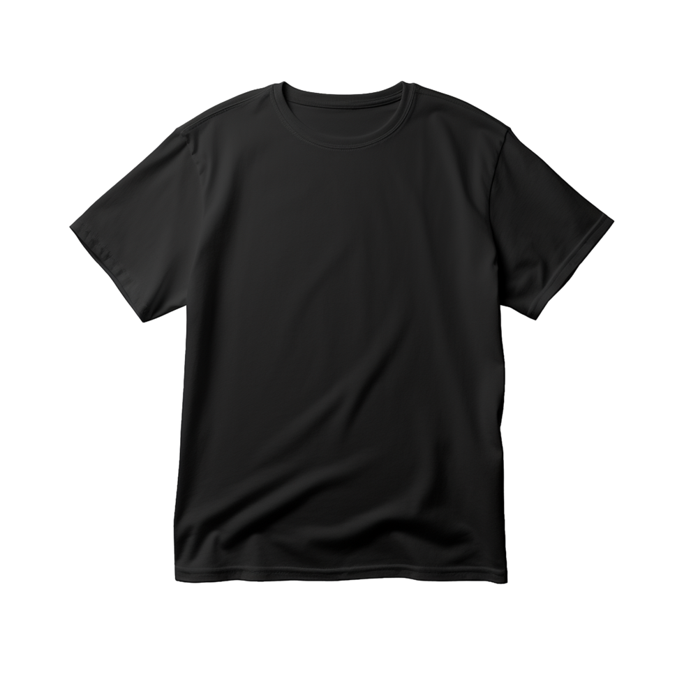 ai généré noir T-shirt isolé sur transparent Contexte png