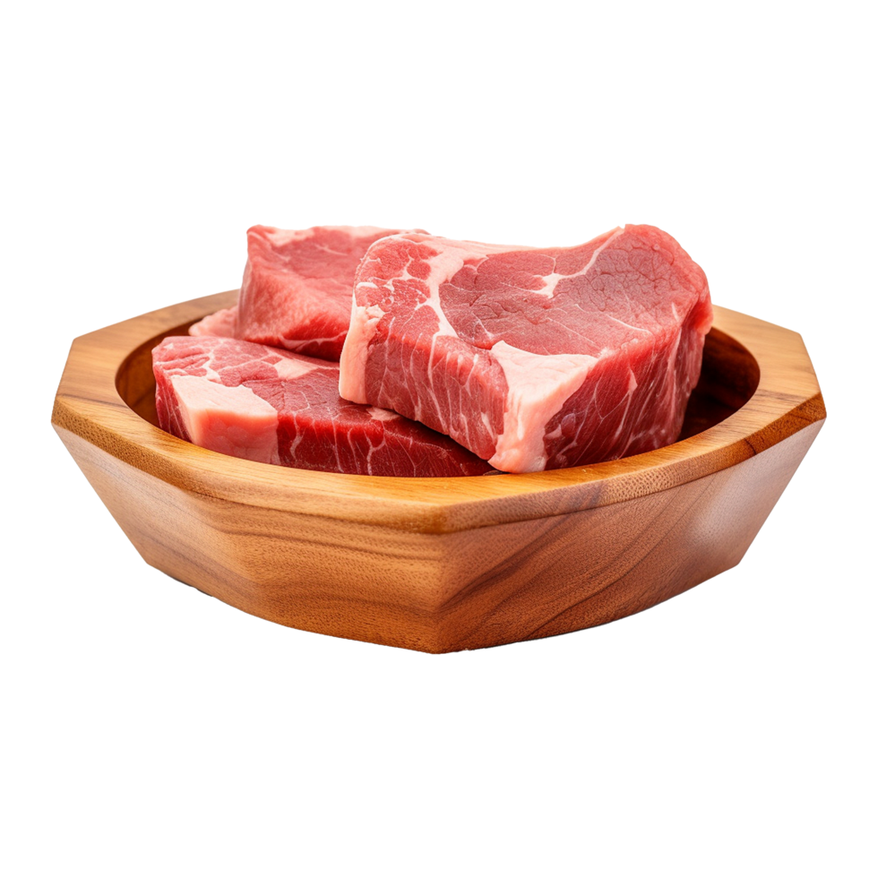 AI generated Piece of fresh meat isolated on white background png