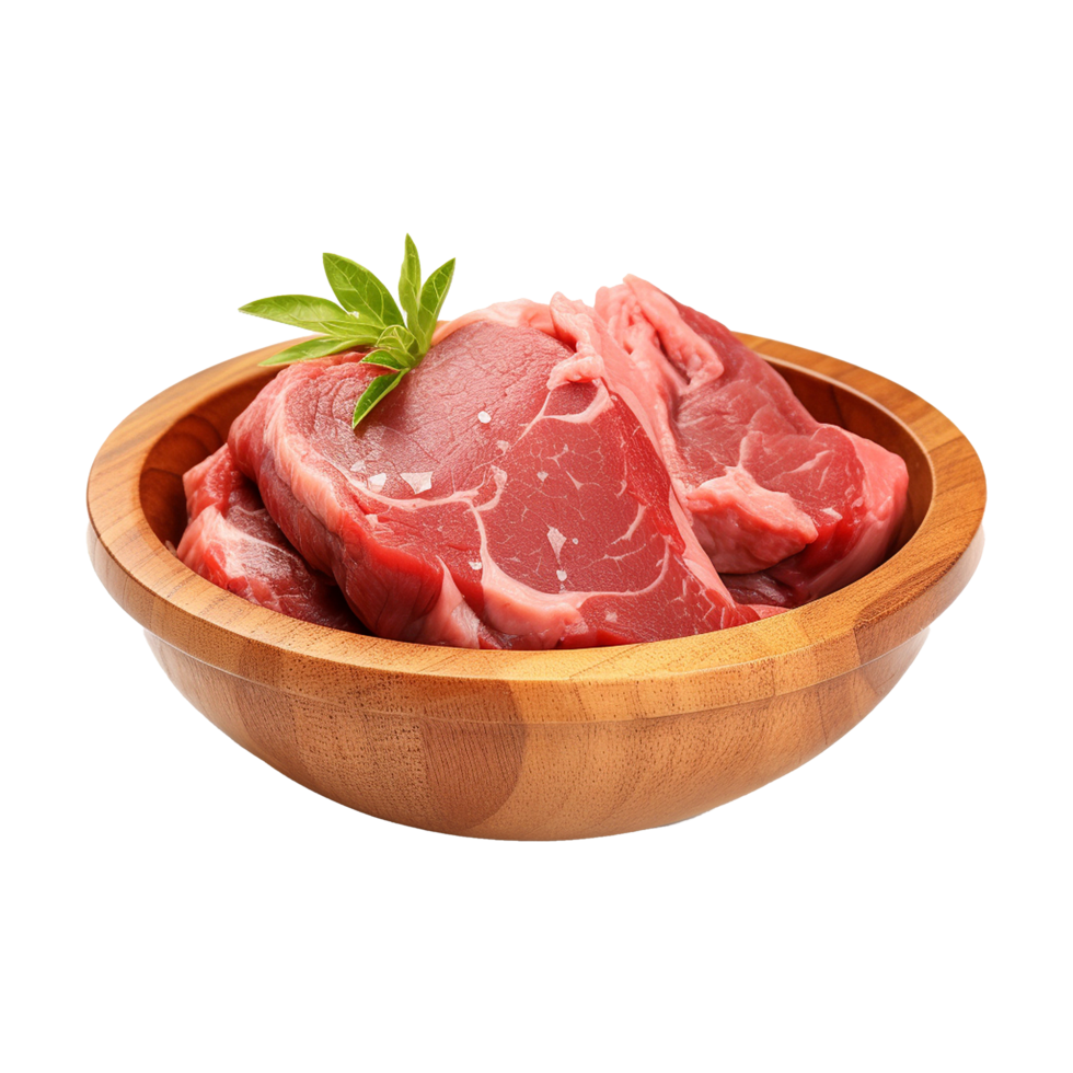 AI generated Piece of fresh meat isolated on white background png