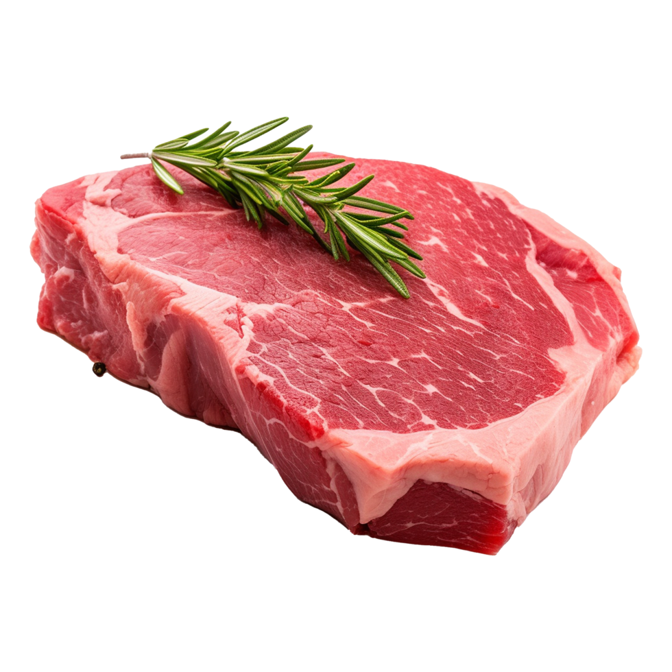 ai gerado peça do fresco carne isolado em branco fundo png